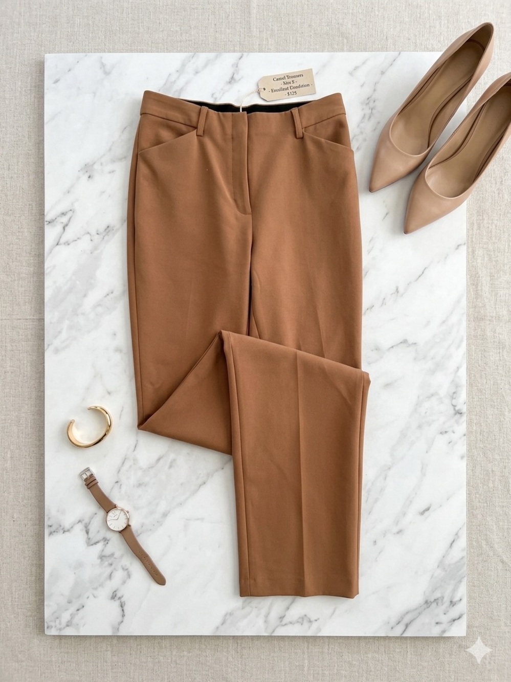 Express Straight Leg Pants in Caramel Brown